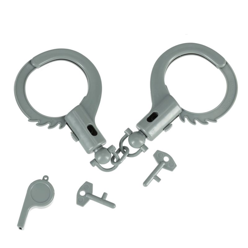 Kostium strój karnawałowy przebranie policjant kajdanki gwizdek zestaw 3-8 lat - obrazek 4