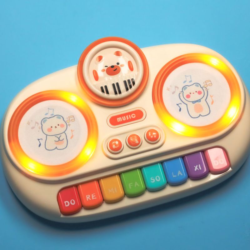 Pianinko organki interaktywne dla dzieci edukacyjne beżowe - obrazek 11