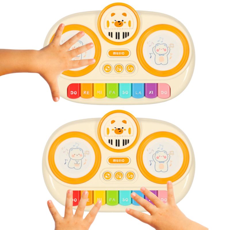 Pianinko organki interaktywne dla dzieci edukacyjne beżowe - obrazek 12