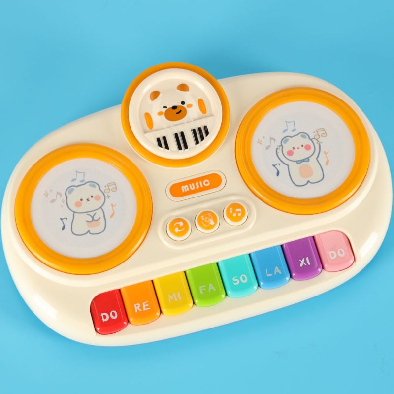 Pianinko organki interaktywne dla dzieci edukacyjne beżowe - obrazek 10
