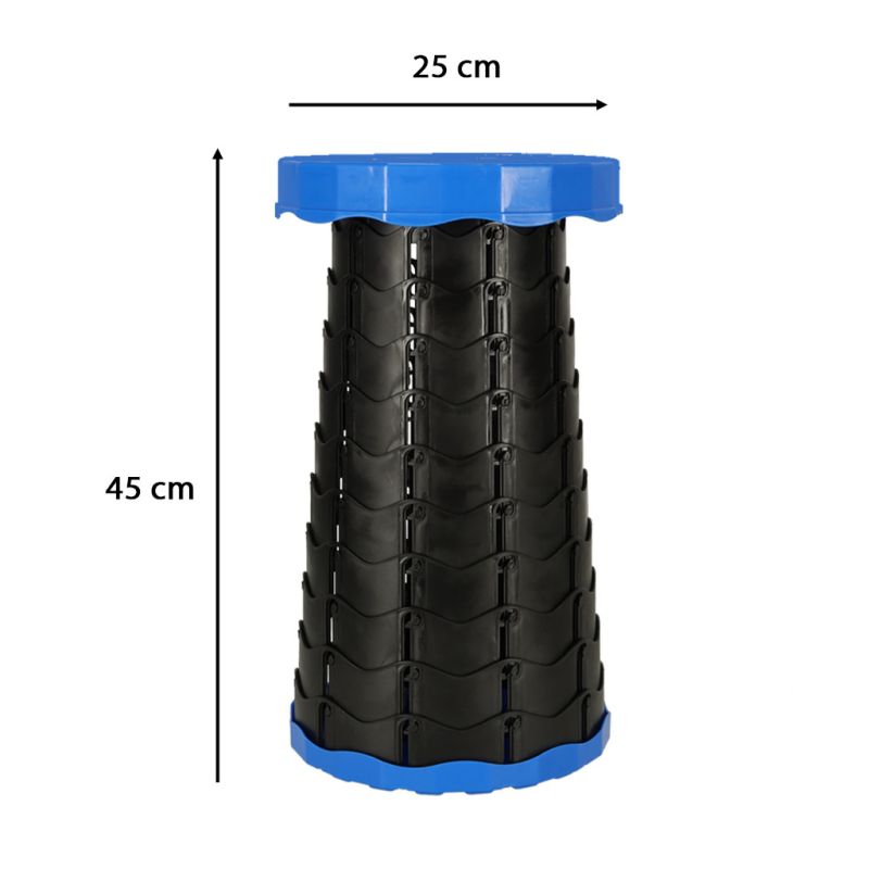 Krzesło składane taboret teleskopowy turystyczny przenośny niebieski 200kg - obrazek 10