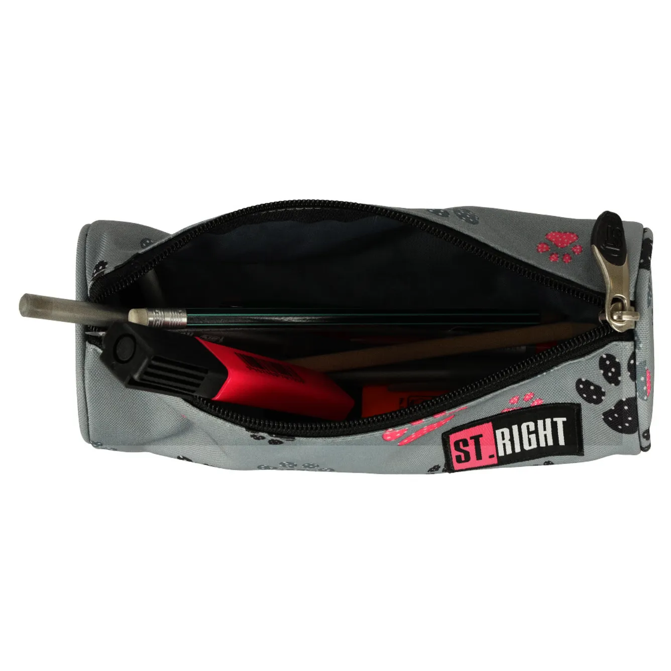 Piórnik szkolny saszetka tuba St. Right szary - obrazek 5