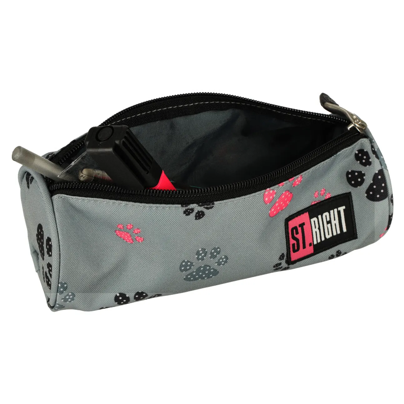 Piórnik szkolny saszetka tuba St. Right szary - obrazek 6