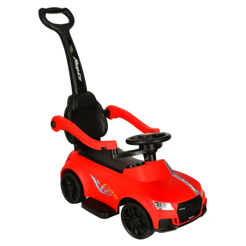 Jeździk pchacz samochód 3w1 z dźwiękiem światłami czerwony