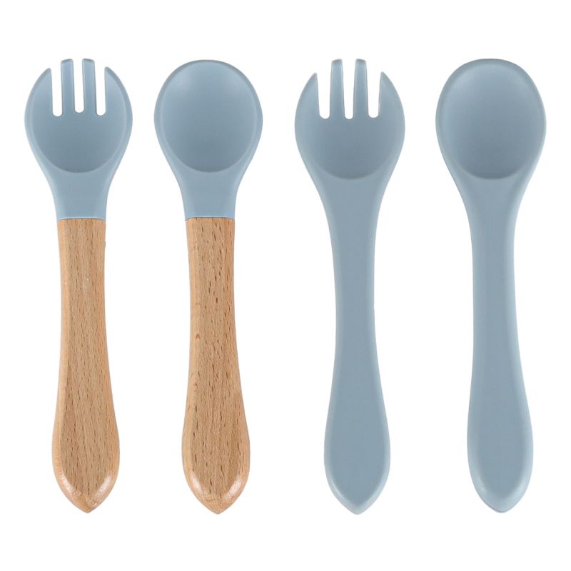 Naczynia silikonowe dla dzieci niemowląt krab zestaw 9 elementów niebieskie - obrazek 7