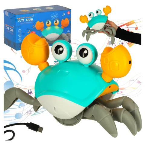 Krab uciekający pełzający czujnik interaktywna akumulator USB zielony