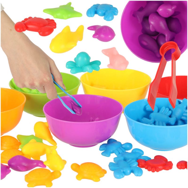 Zwierzęta morskie edukacyjne nauka liczenia montessori 36 zwierzątek - obrazek 2