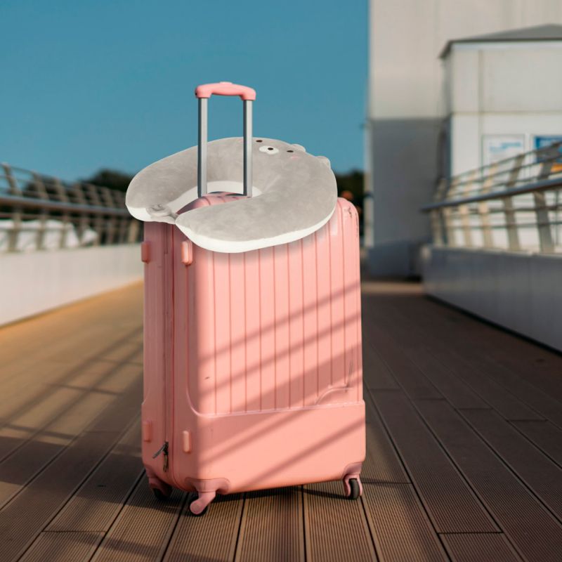 Poduszka podróżna 2w1 rogal pod kark do samolotu samochodu maskotka kot - obrazek 15