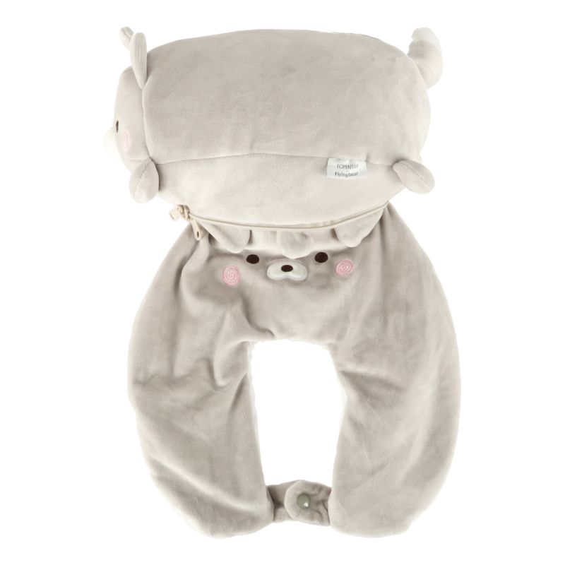 Poduszka podróżna 2w1 rogal pod kark do samolotu samochodu maskotka kot - obrazek 8