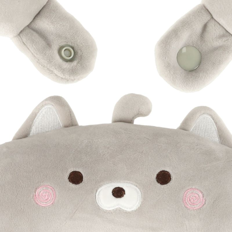 Poduszka podróżna 2w1 rogal pod kark do samolotu samochodu maskotka kot - obrazek 10