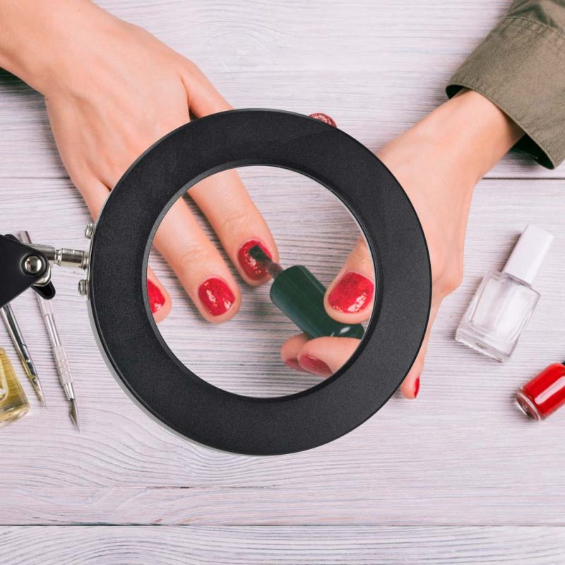 Lampka na biurko biurkowa LED z lupą szkło powiększające obrotowy wysięgnik 2 sposoby mocowania - obrazek 13