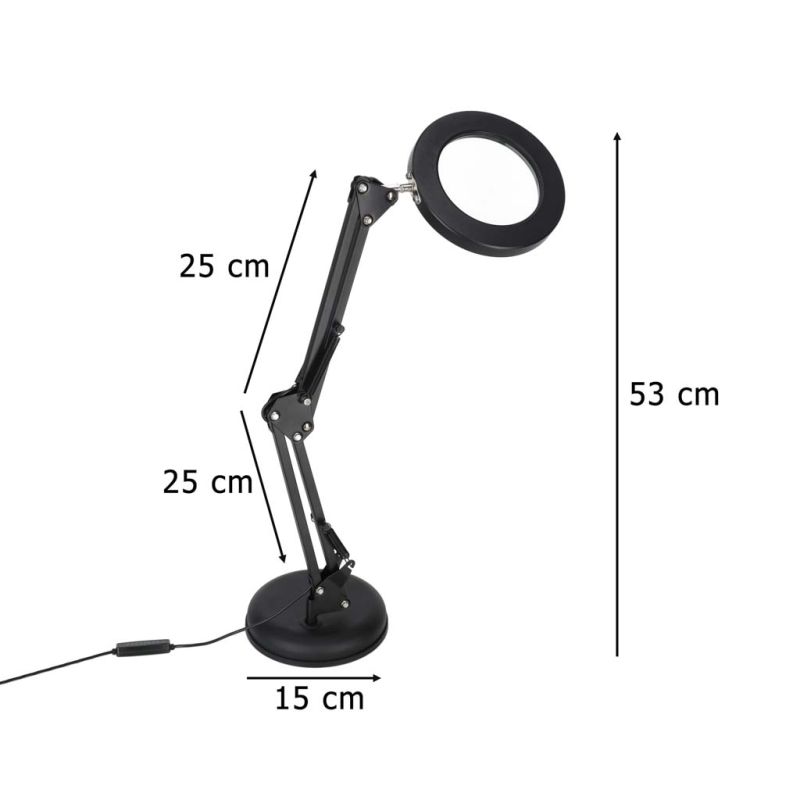 Lampka na biurko biurkowa LED z lupą szkło powiększające obrotowy wysięgnik 2 sposoby mocowania - obrazek 15