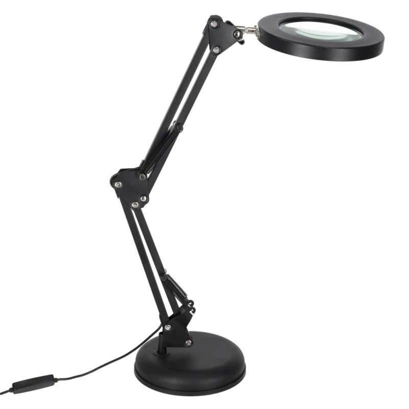 Lampka na biurko biurkowa LED z lupą szkło powiększające obrotowy wysięgnik 2 sposoby mocowania - obrazek 3