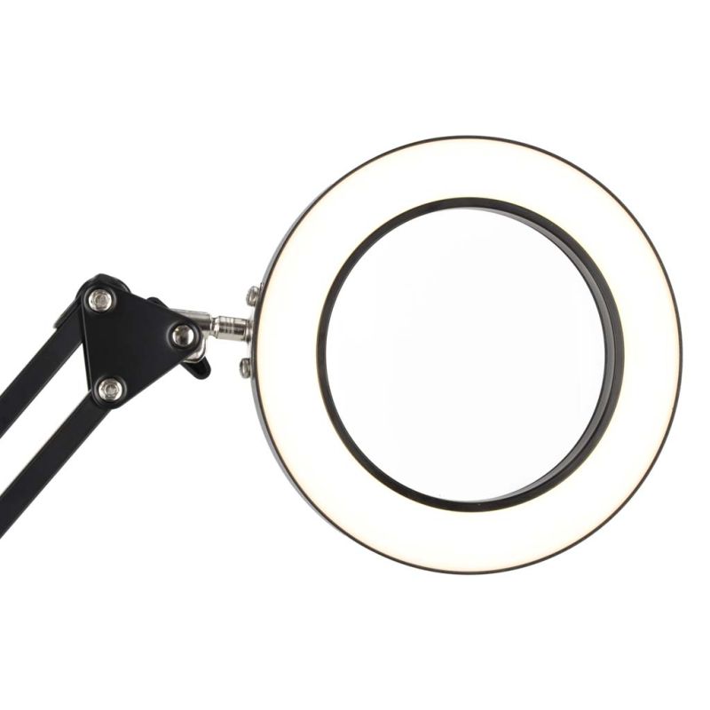 Lampka na biurko biurkowa LED z lupą szkło powiększające obrotowy wysięgnik 2 sposoby mocowania - obrazek 9