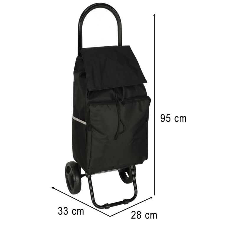 Wózek torba na zakupy na kółkach ze stelażem 95cm czarny - obrazek 12