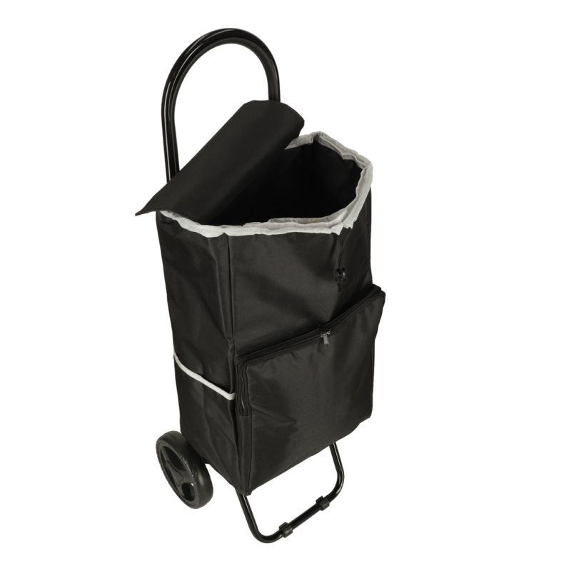 Wózek torba na zakupy na kółkach ze stelażem 95cm czarny - obrazek 6