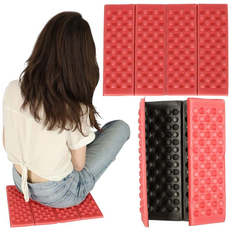 Mata piankowa składana do siedzenia turystyczna czerwona - obrazek 11