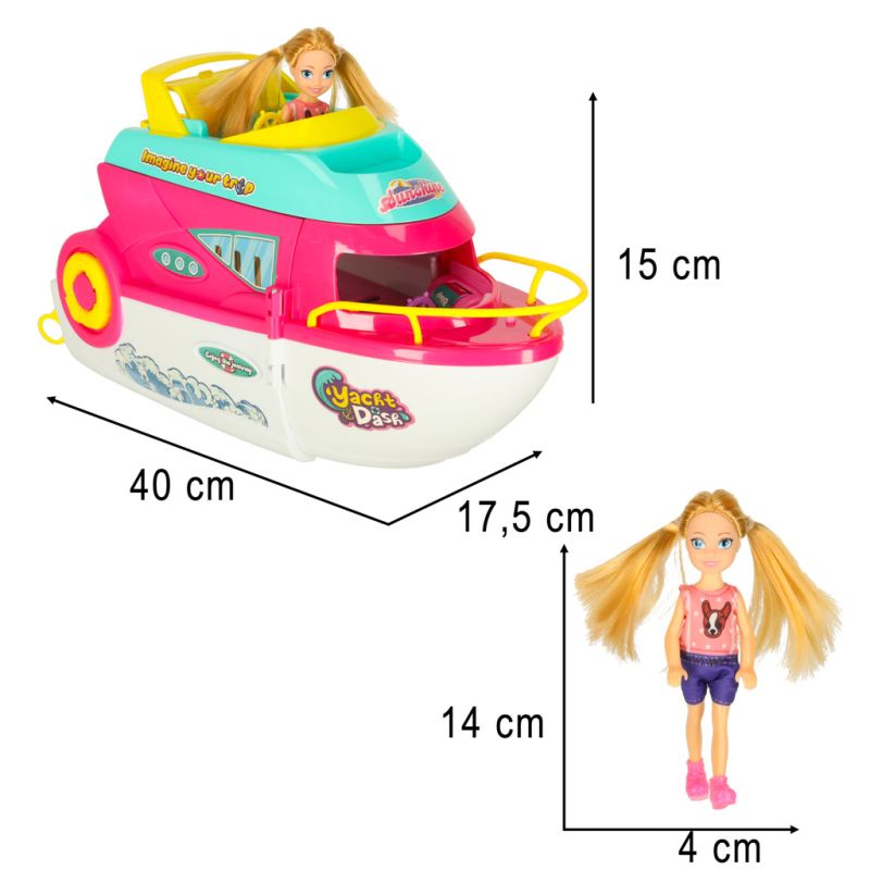 Łódź dla lalek jacht imprezowy rozkładany lalka deska surfingowa - obrazek 16