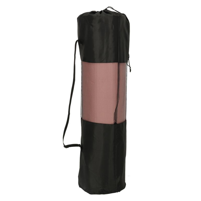 Mata do ćwiczeń jogi gimnastyczna treningowa fitness karimata gruba 1,5cm różowa + pokrowiec - obrazek 7