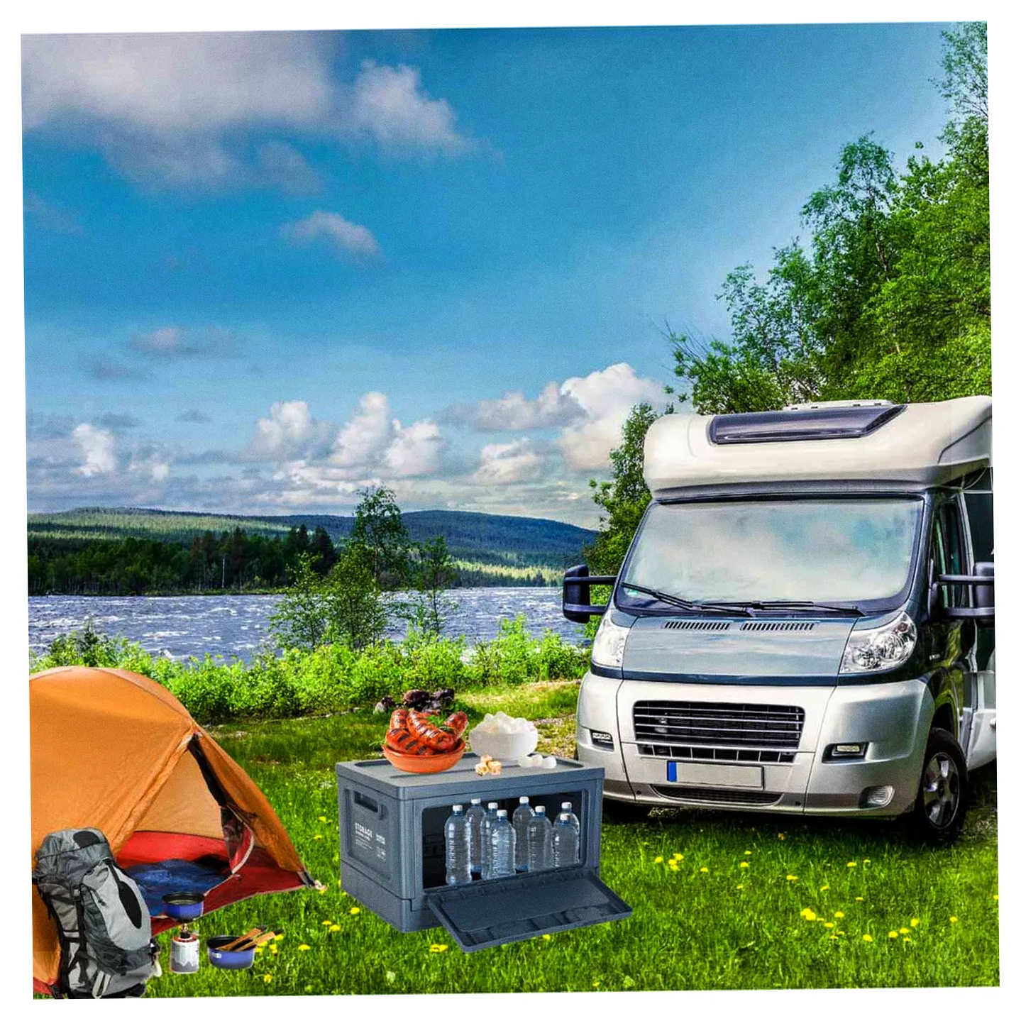 Organizer do bagażnika samochodowy pudełko skrzynka składana 25l granatowa - obrazek 13