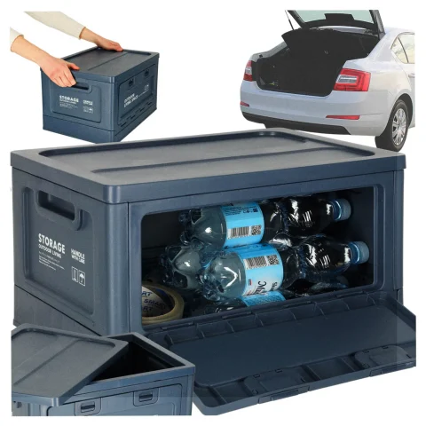 Organizer do bagażnika samochodowy pudełko skrzynka składana 25l granatowa