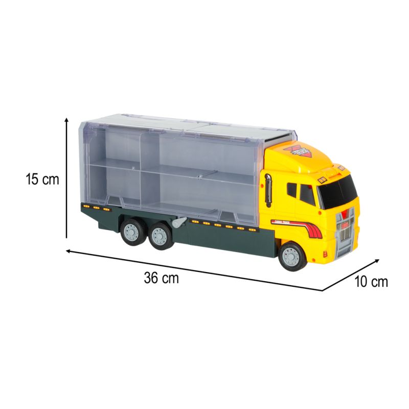 Transporter ciężarówka TIR wyrzutnia + metalowe auta maszyny budowlane - obrazek 11