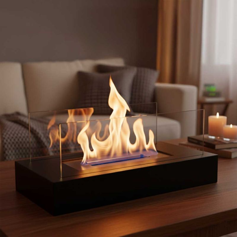 Biokominek wolnostojący stołowy bezdymny na biopaliwo prostokątny - obrazek 9