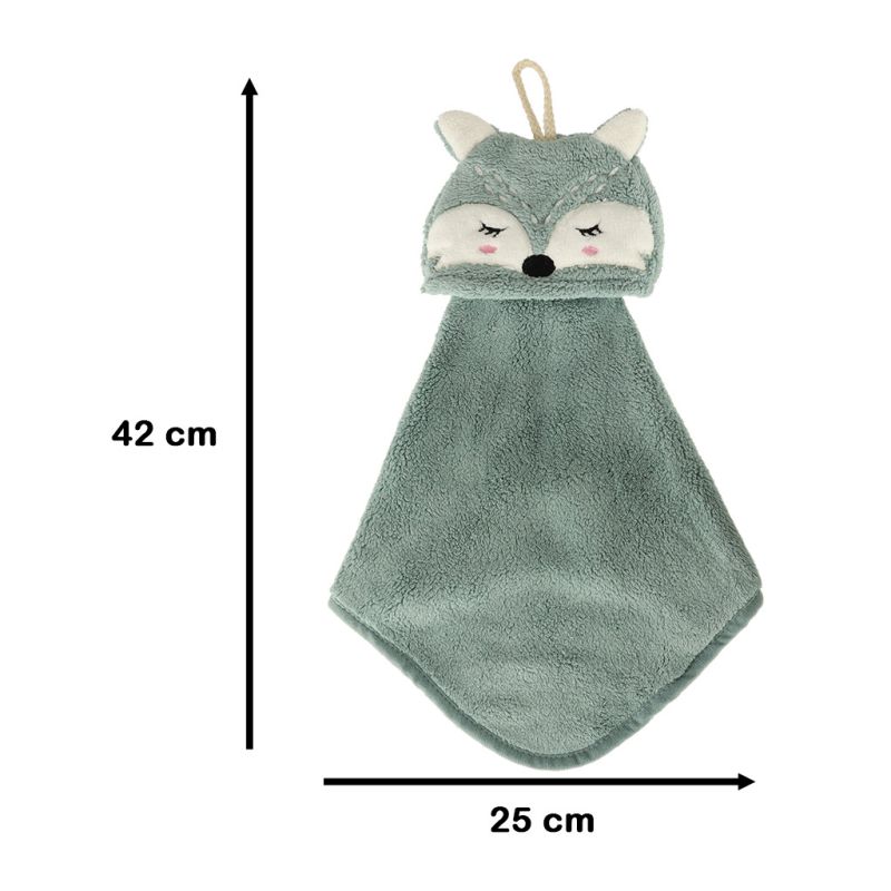 Ręcznik ręczniczek do rąk dla dzieci do przedszkola 42x25cm niebieski lisek - obrazek 5