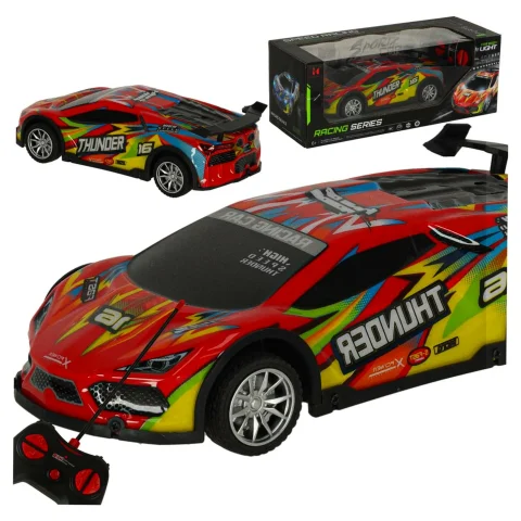 Samochód RC sportowy zdalnie sterowany na pilot auto wyścigowe drift z LED światłami czerwony