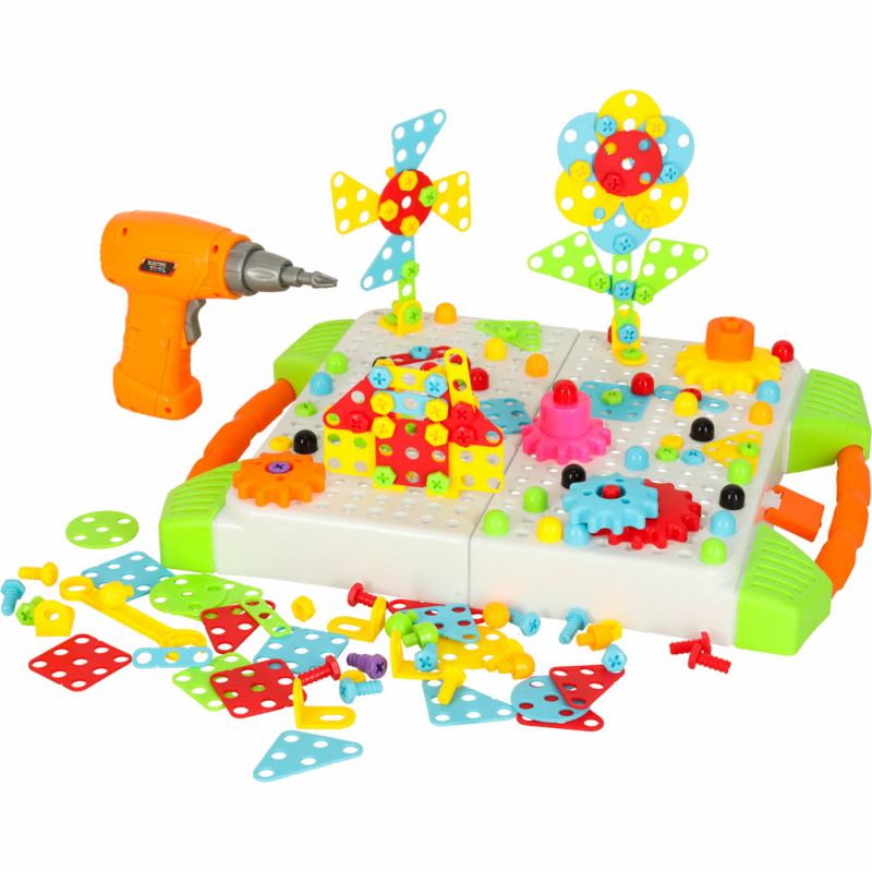 Wkrętarka wiertarka śrubki klocki konstrukcyjne zestaw majsterkowicza walizka 181 elementów - obrazek 5