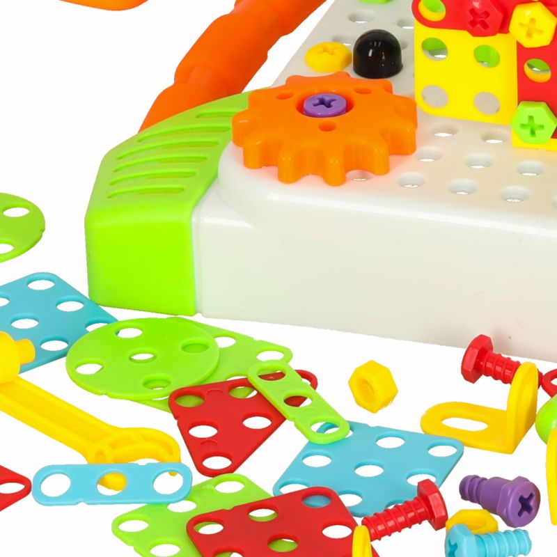 Wkrętarka wiertarka śrubki klocki konstrukcyjne zestaw majsterkowicza walizka 181 elementów - obrazek 7