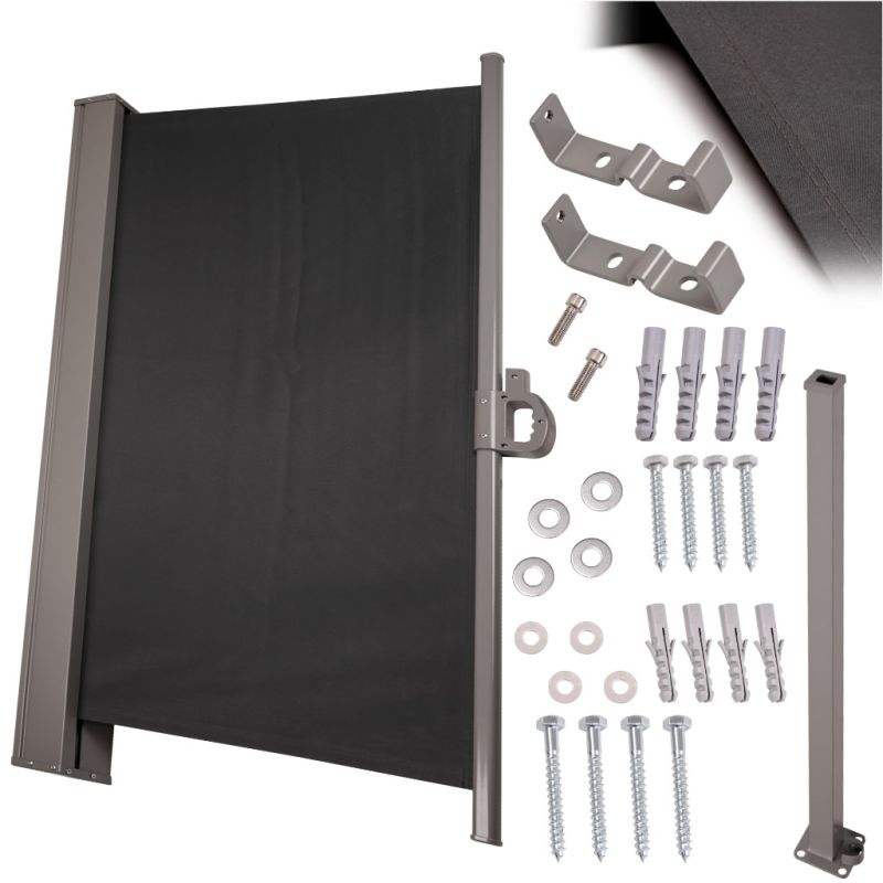 Markiza boczna tarasowa LUARO parawan zwijany 160 x 300 cm szary - obrazek 3