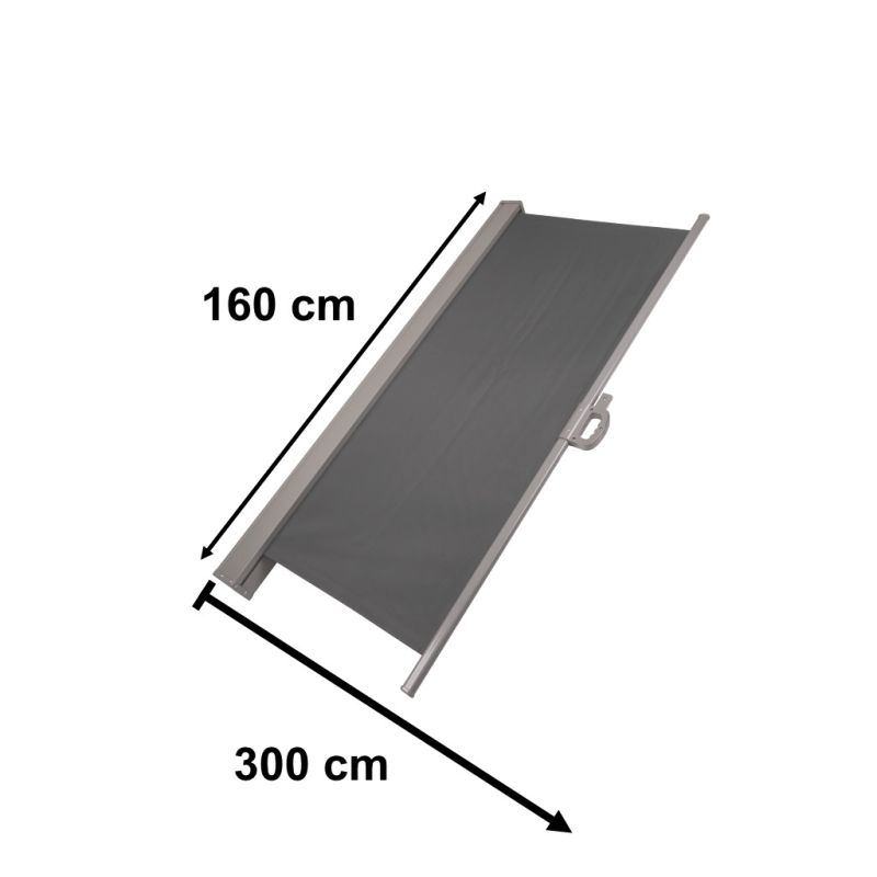 Markiza boczna tarasowa LUARO parawan zwijany 160 x 300 cm szary - obrazek 5