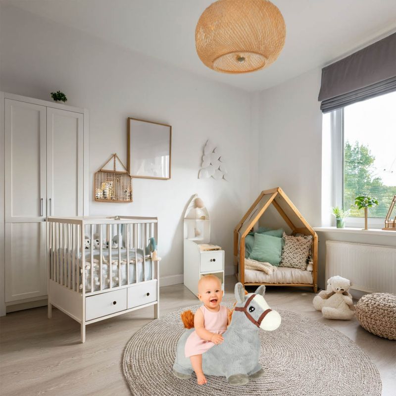 Skoczek dla dzieci gumowy do skakania koń konik z miękkim pokrowcem pompka - obrazek 11