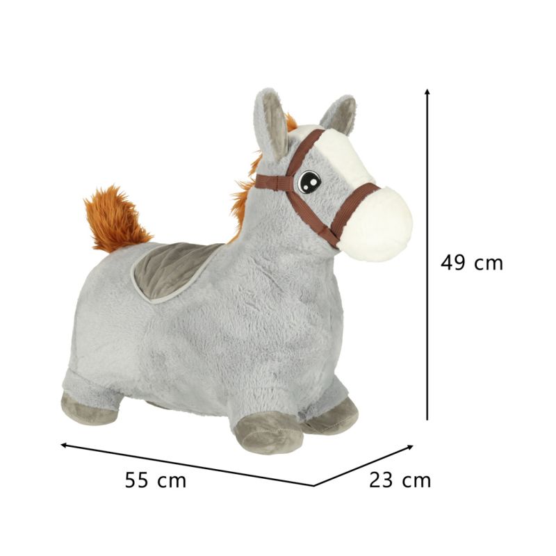 Skoczek dla dzieci gumowy do skakania koń konik z miękkim pokrowcem pompka - obrazek 12