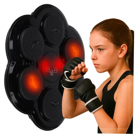 Tarcza bokserska treningowa na ścianę trenażer muzyka LED USB rękawice