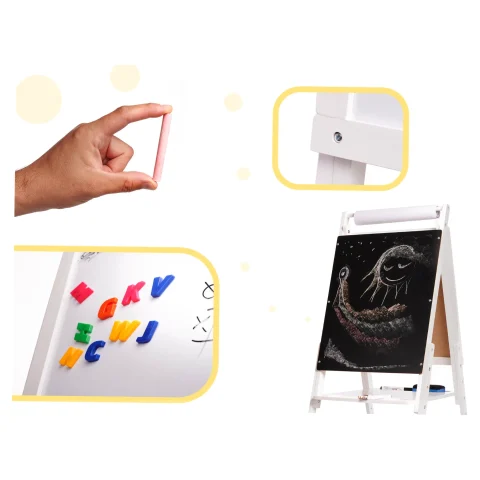 Tablica magnetyczna kredowa dwustronna drewniana biała duża XXL