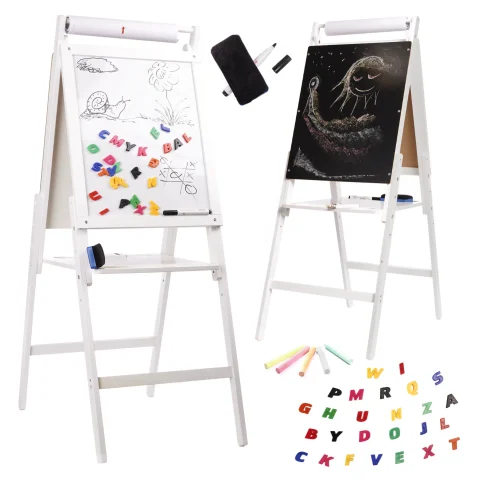 Tablica magnetyczna kredowa dwustronna drewniana biała duża XXL