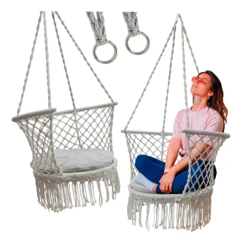 Huśtawka ogrodowa bocianie gniazdo z oparciem ogrodowa szare 80 cm 150 kg