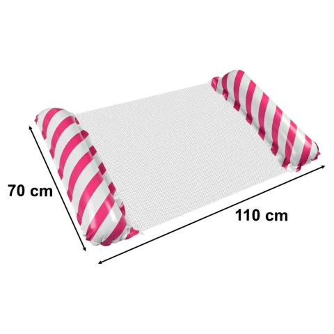 Materac dmuchany plażowy hamak wodny leżak fotel krzesło do pływania basenu różowy