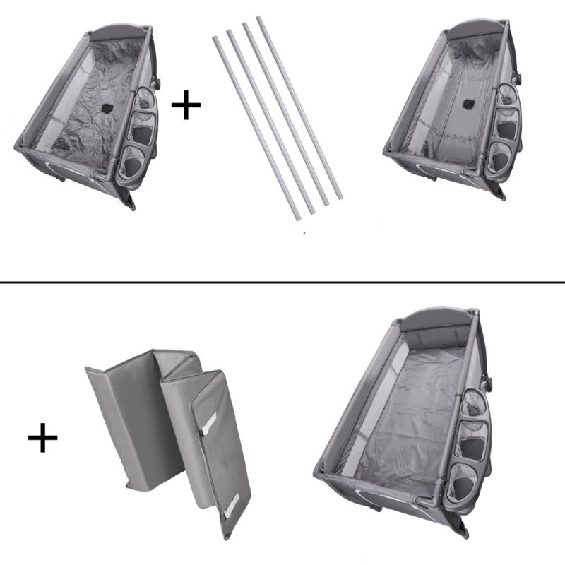 Łóżeczko dziecięce turystyczne składane kojec materac dla dzieci dwupoziomowe przewijak - obrazek 4