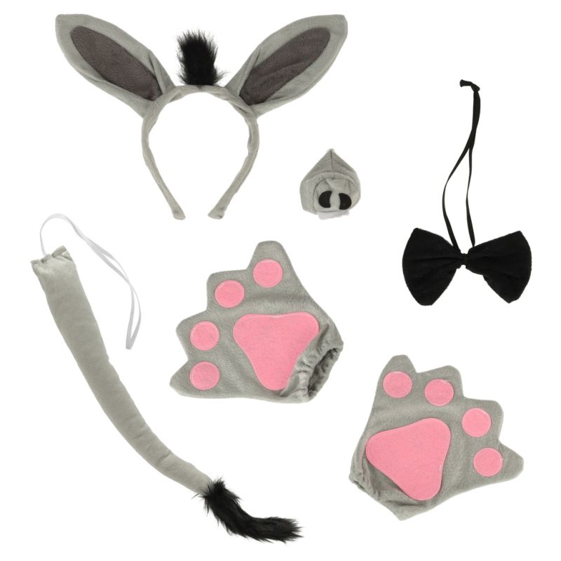 Kostium strój karnawałowy przebranie osiołek spódniczka opaska 6 elementów - obrazek 3