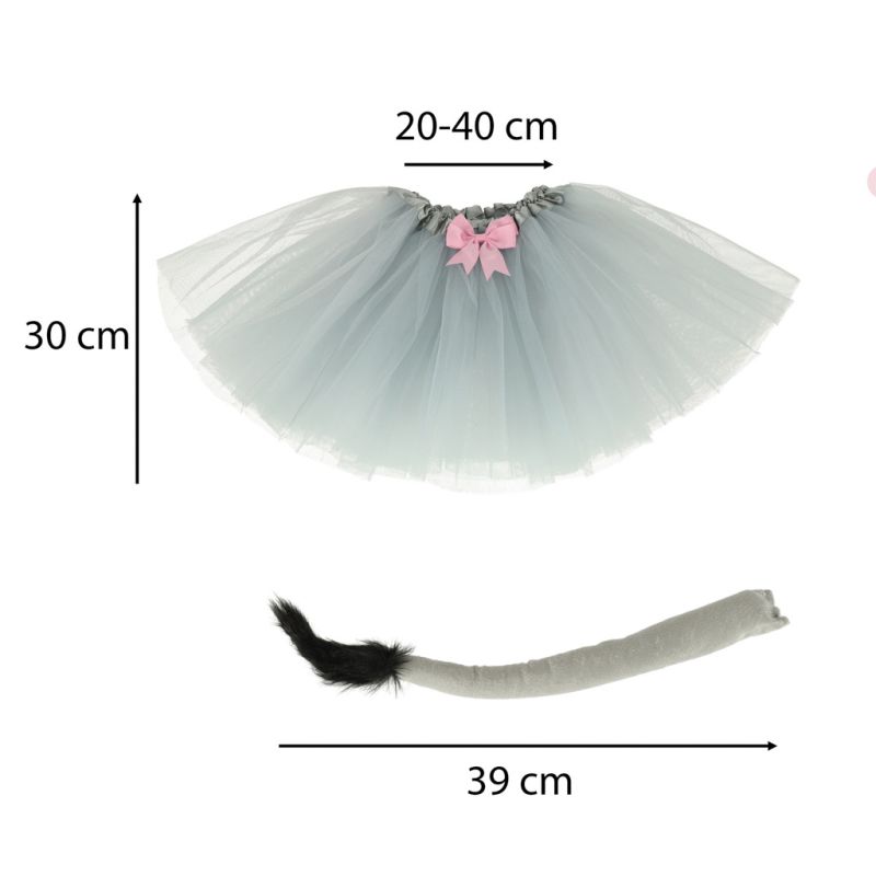 Kostium strój karnawałowy przebranie osiołek spódniczka opaska 6 elementów - obrazek 5