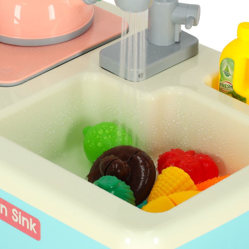 Zlewozmywak zlew do mycia naczyń dla dzieci z akcesoriami leci woda niebieski - obrazek 2