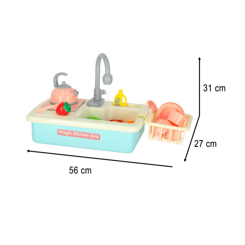 Zlewozmywak zlew do mycia naczyń dla dzieci z akcesoriami leci woda niebieski - obrazek 11