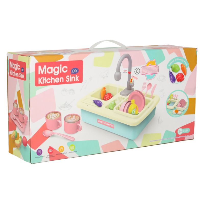 Zlewozmywak zlew do mycia naczyń dla dzieci z akcesoriami leci woda niebieski - obrazek 12