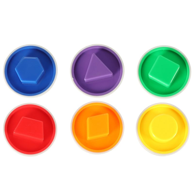 Układanka edukacyjna sorter dopasuj kształty i kolory jajka 6 sztuk - obrazek 3