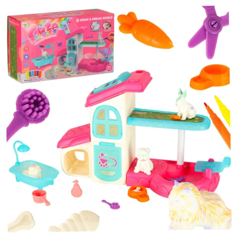 SPA dla zwierząt domek malowanie kąpanie zwierząt mazaki zmywalne akcesoria 26 elementów