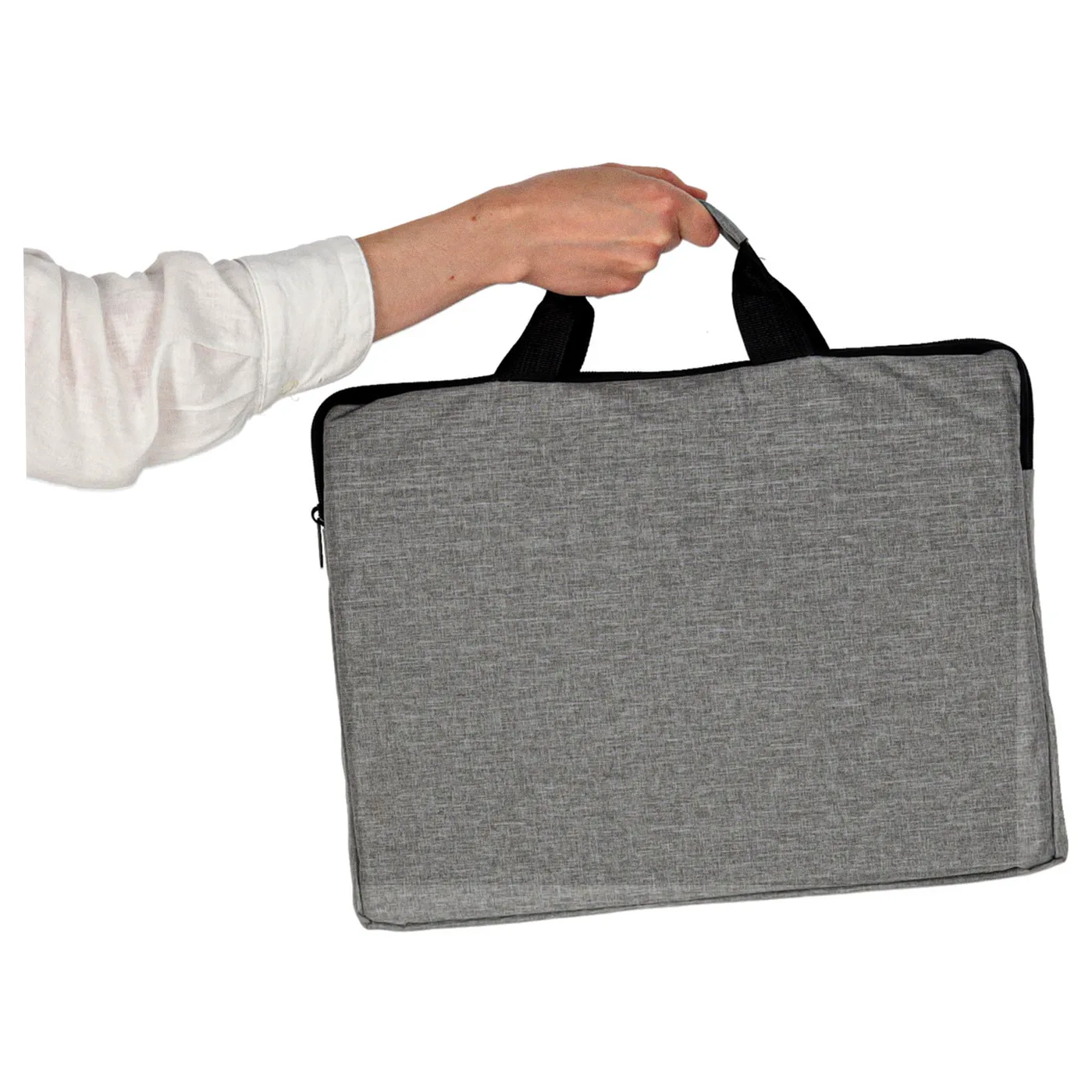 Torba na laptopa 15,6 cali na ramię teczka biznesowa damska męska szara - obrazek 7