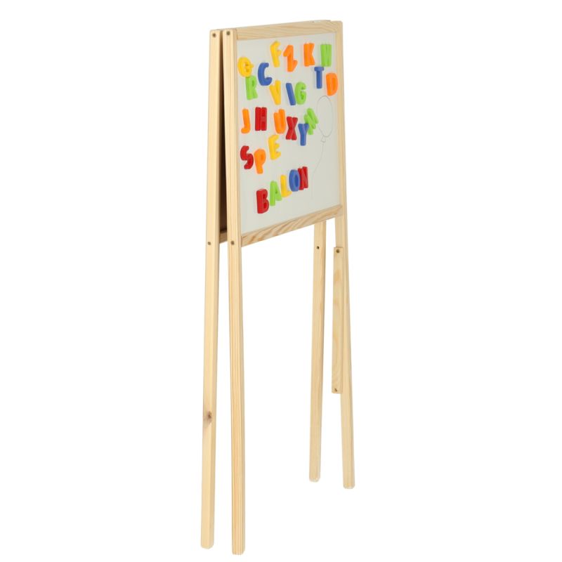 Tablica magnetyczna kredowa dwustronna drewniana literki kreda 43x50x84cm - obrazek 4